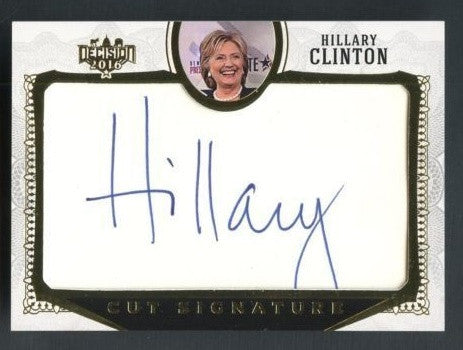 Hillary Clinton Cut Auto Card